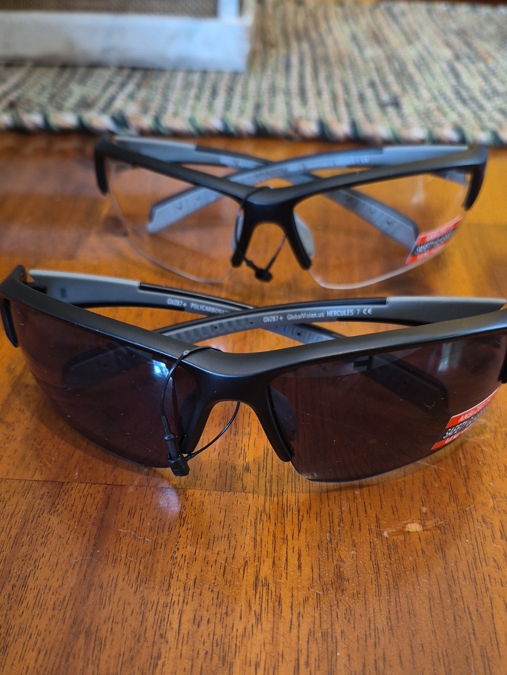 Heecules 7 Sport Safety Glasses -Black Smoke and Grey Clear New